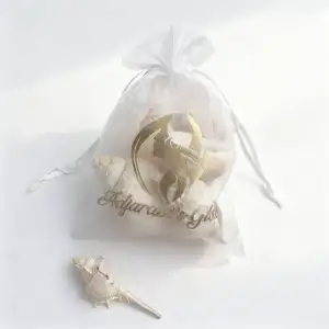 Factory Supplier Wholesale Small Gold Gift Organza Bag Sheer With Drawstring Sealing Jewelry Packaging Pouch